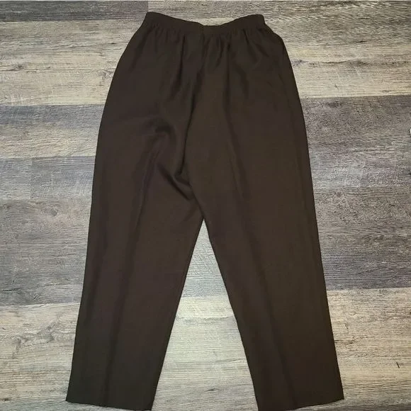 Alfred Dunner Brown Elastic Waist Pull On Pants - Picture 5 of 7